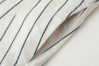 HH Women Spring New Fashion Vintage Versatile Beige Striped Puffy Sleeve Shirt+High Waisted Loose Pleated Casual Long Pants Set
