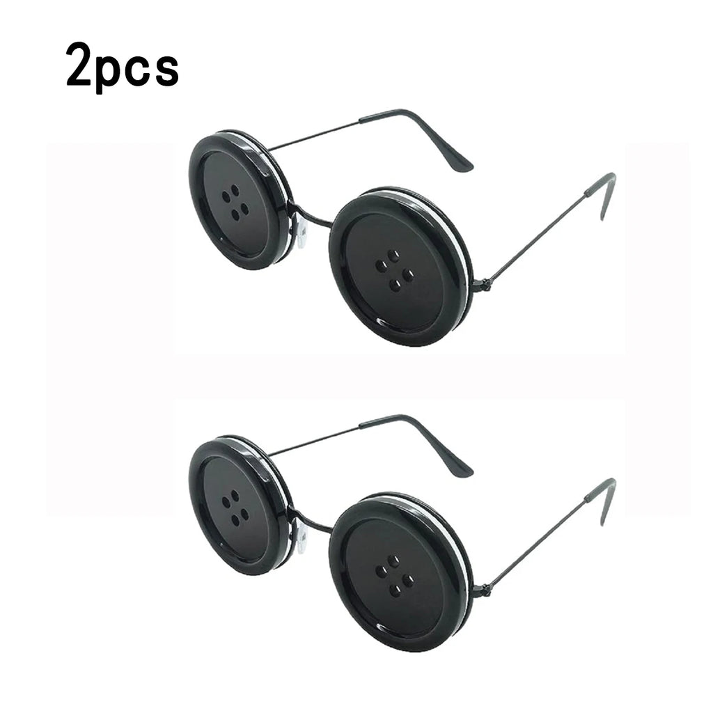 1PC/2PC Coralines Button Eyes Glasses Halloween Cosplay Eyewear Props Novelty Funny Glasses For Other Mother Costume Accessories