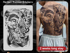 Magic Juice Ink Waterproof Tattoo Stickers Full Back Large Size Herbal Juice Temporary Tattoos Men Body Art Dragon Tiger