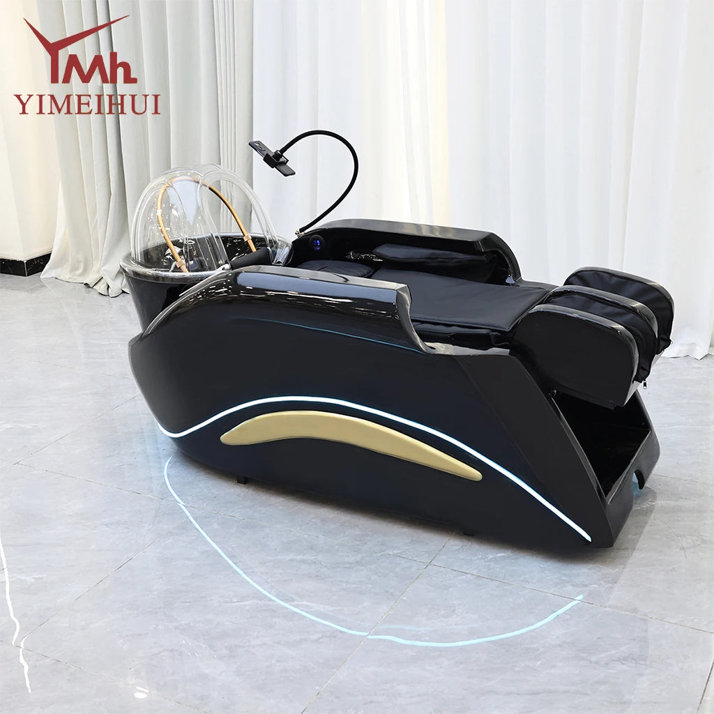 Electric adjustable hair spa chair head washing station shampoo massage bed for salon shop