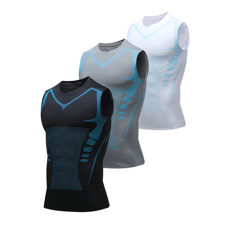 Compression Tank Top Men Gym Shirt Sleeveless Quick Dry Printing Sportswear Male Fitness Bodybuilding Vest Workout Muscle Top Main image