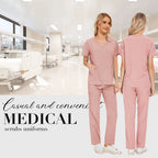 Niaahinn Scrubs Uniforms Sets Wholesale Medical Scrub Stretch Suit Healthcare Nursing Uniform Unisex Surgical Uniforms Woman Men