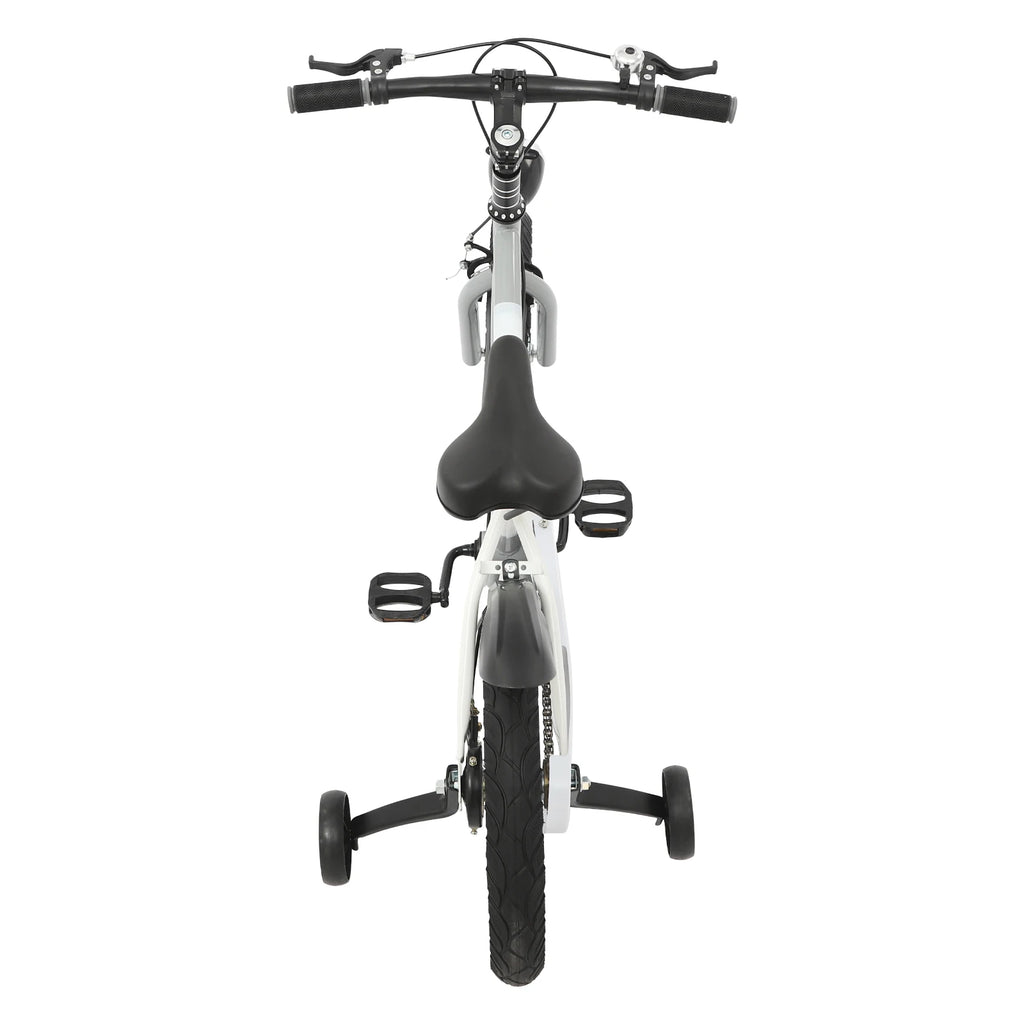 16 Inch Children's Bicycle Carbon Steel Mountain Bike with Auxiliary Wheels & LED Light for 5-8 Years Old,Height Adjustable,60Kg