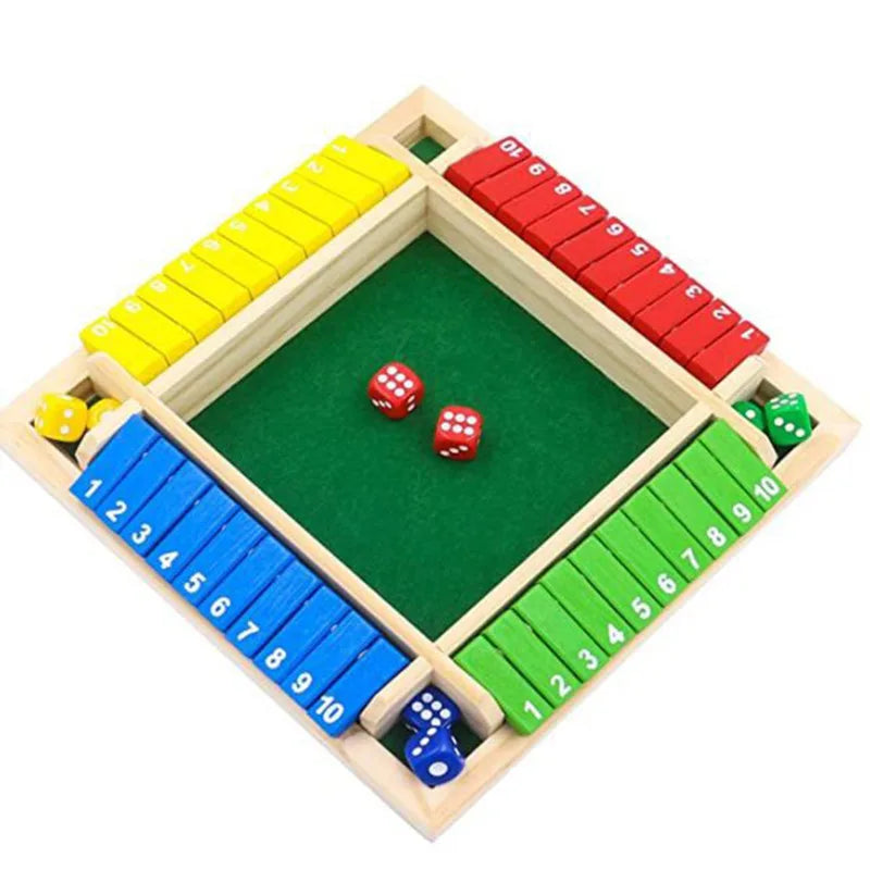 Four-Sided Flip Card Games Intellectual Educational Game Box Dice Toys Parent-Child Games Shut Wooden Number Game Board Games Main image