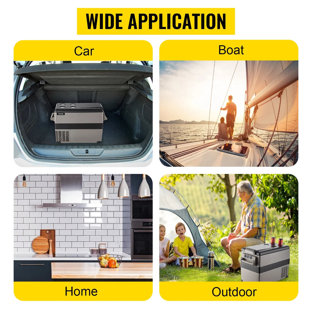 VEVOR  35L 45L 55L Car Refrigerator Mini Fridge Freezer Portable Compressor Cooler 12/24V DC 110-240V Ice Box for Camping