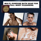 Sandalwood Soap, Men's Fragrance Soap, Long-Lasting Light Fragrance, Bath, Hand-Washing, Face-Washing Soap, Gentle Skin Care, Gift-Giving, Personal Use 65G/Piece