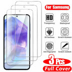 3PCS HD Tempered Glass For Samsung A17 A27 A37 A57 A16 A26 A36 A56 A55 A53 A54 A35 A25 A15 Screen Protector Samsung Galaxy S26 S25 S24 Ultra Cristal Templado S24 FE S23 S22 S21 Plus