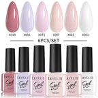 LILYCUTE 6PCS Gel Nail Polish Set Summer Neon Nail Gel Kits For DIY Nail Vernis Semi Permanent UV Lamp Gellak Nail Varnish Set