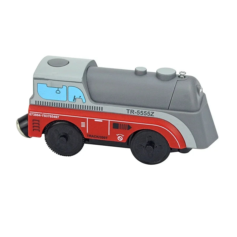 Wooden Locomotive Magnetic Electric Car Train Toys Fit Biro Wooden Diecast Slot Train Track Railway Educational Toys For Kids