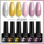 LILYCUTE 6PCS Gel Nail Polish Set Summer Neon Nail Gel Kits For DIY Nail Vernis Semi Permanent UV Lamp Gellak Nail Varnish Set