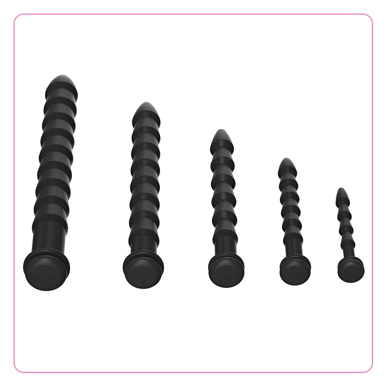 5 Sizes Curved Urethral Sound Penis Insert Stimulation Dilator Chastity Catheter Hollow Penis Plug With Stopper Sex Toys For Men