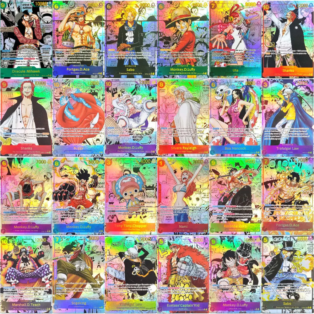 28 Style DIY ONE PIECE CARD Game Luffy Sanji ACE Zoro Shanks Nami Teach Sabo Manga Alt Art SEC English Collection Anime Cards Main image