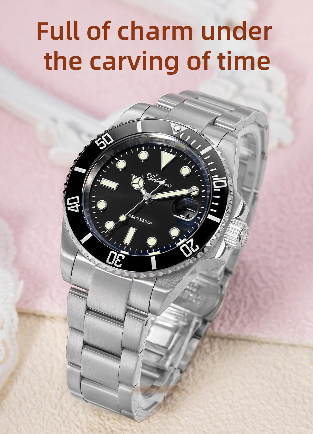 ADDIES Luxury Women's Watches Elegant Classic 36mm Business Ladies Watch BGW9 Luminous Waterproof Steel Quartz Woman Watches