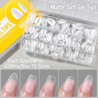 UR SUGAR 3PCS False Nails Set With 420Pcs Matte Soft Gel Tips Solid Glue Gel Remover Quick Nail Extension Kit Nail Beauty Starte