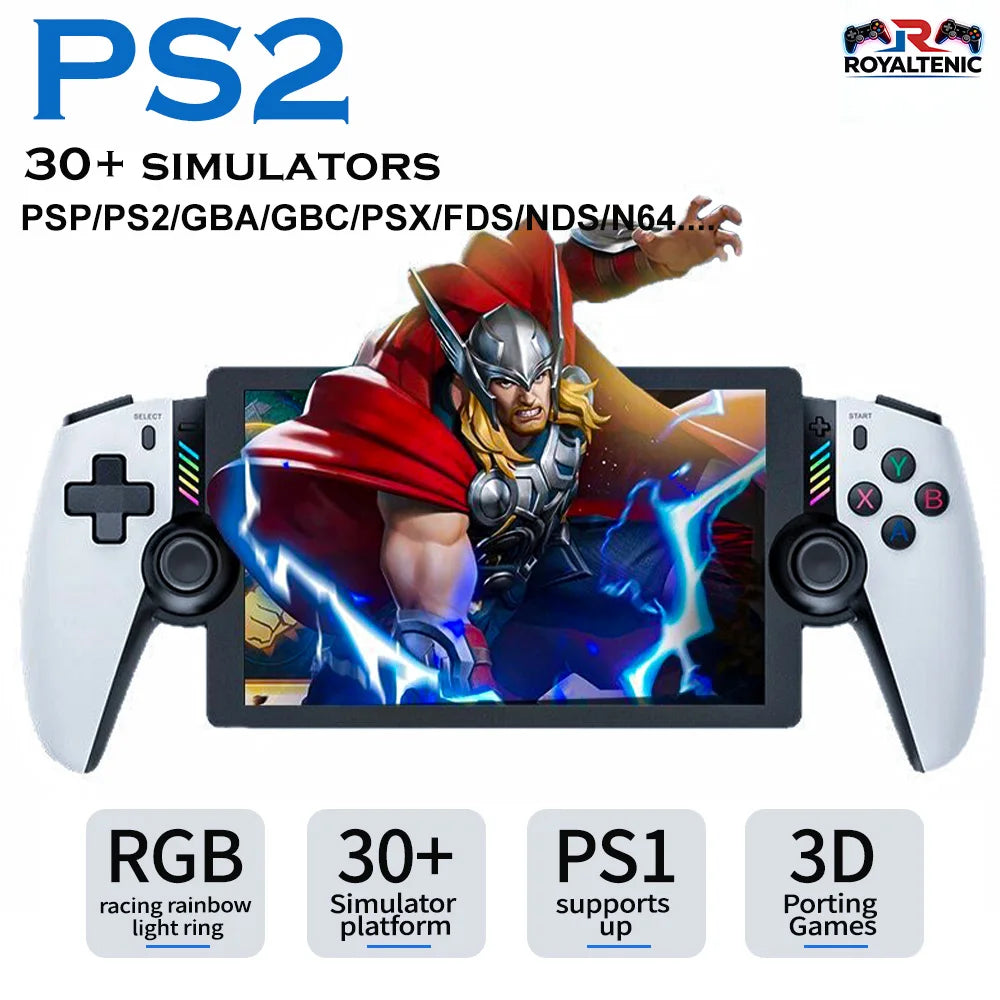 M28 Portable Retro Video Game Console 7.1" HD LCD 128GB 4000mAh 3D Game Support PS2 30+ Simulators Dual Joystick