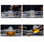 400ml/1000ml Filterable Heat-resistant Thickened Glass Teapot High Borosilicate Glass Flower Tea Pot Heatable Glass Tea Set
