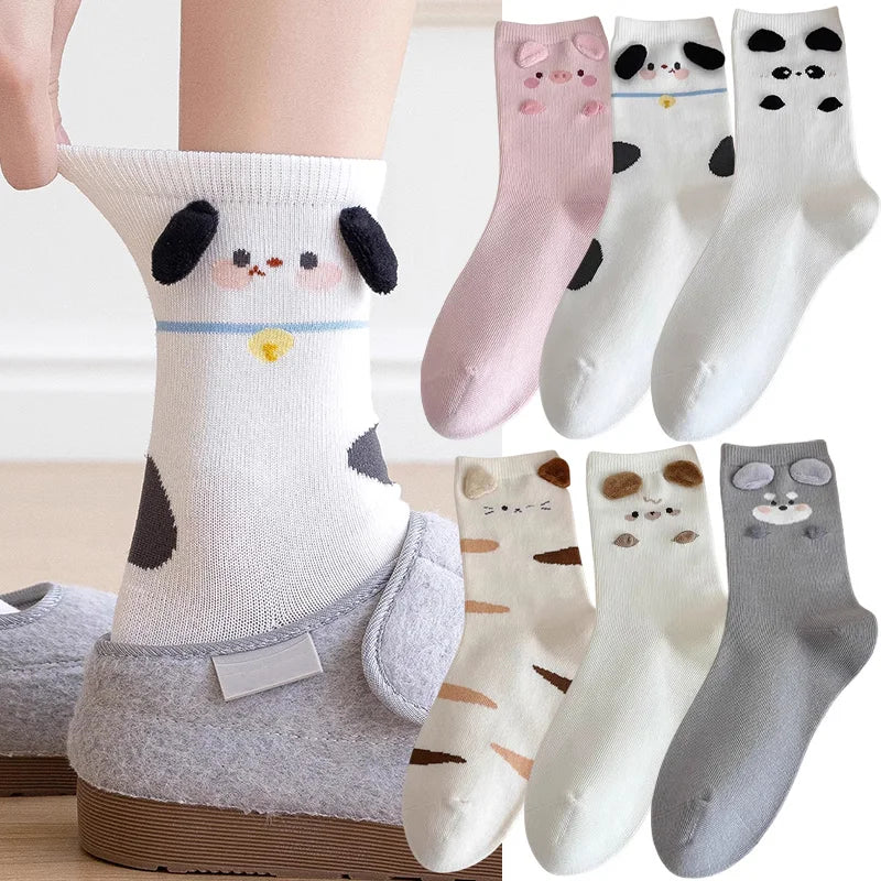 Fashion Sweet Cute 3D Animal Ears Pig Hosiery Winter Warm Cartoon Socks for Children Harajuku Cotton Soft Home Floor Sock Secondary image