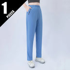 1/3 piece set summer women's letter printed pocket casual pants, comfortable plus size youth student sports running harem pants