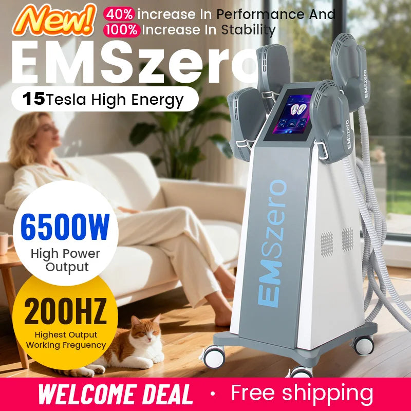 EMSZERO 6500W 200HZ Electromagnetic Lifter Muscle Stimulator Weight Loss Body Sculpting Massage Equipment