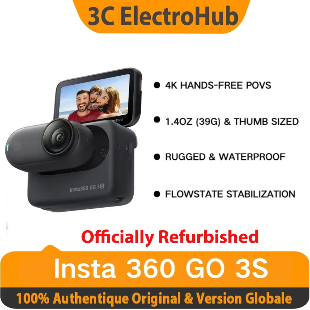 Insta360 GO 3S 128GB (officially refurbish)-Vlog Mini 4K camera, hands-free POV, universal Fixation, Stabilisation Main image