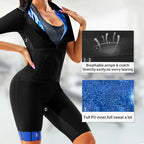 Sauna Suit for Women Slimming Jumpsuit Full Body Heat Trapping Shirt Sweat Top with Adjust Waist and Breathable Armpit&Crotch