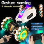4WD RC Drift Car With Music Led Lights 2.4G Gesture Radio Remote Control Spray Stunt Car 360° Rotating Climbing Car Toys Gift