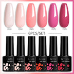 LILYCUTE 6PCS Gel Nail Polish Set Summer Neon Nail Gel Kits For DIY Nail Vernis Semi Permanent UV Lamp Gellak Nail Varnish Set