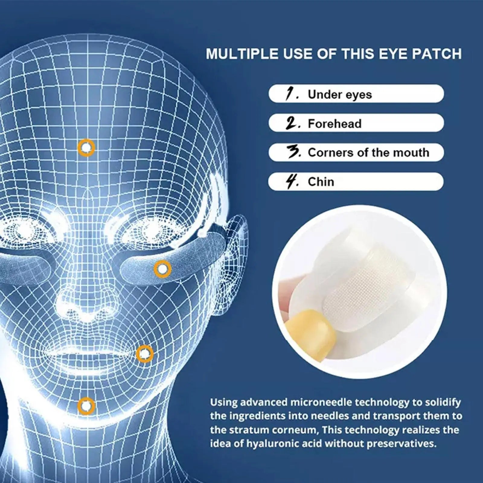 5/10/30PC Microneedle Eye Patches Mask Korean Skin Care Hyaluronic Acid for Anti Wrinkle Aging Dark Circle EyesMask Moisturizing