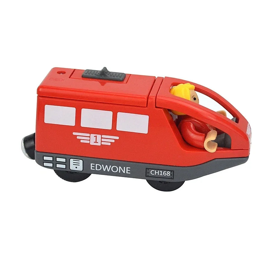 Wooden Locomotive Magnetic Electric Car Train Toys Fit Biro Wooden Diecast Slot Train Track Railway Educational Toys For Kids