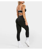 High Waist Leopard Print Yoga Pants, Butt Lifting Tummy Control Leggings 