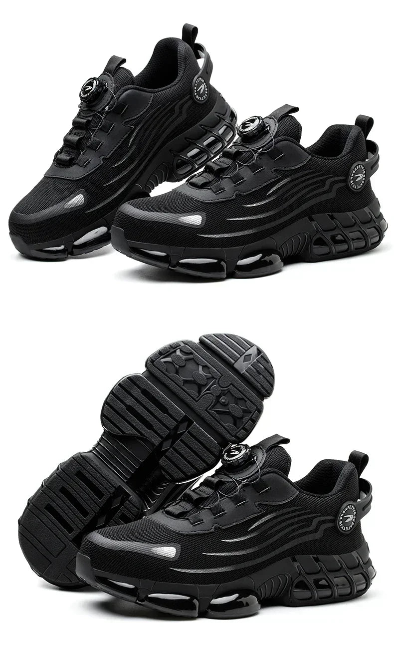 Men's Safety Shoes Protection And Elastic Safety Boots Fashionable Casual Shoes Breathable Odor Protection Men's Work Shoes