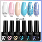 LILYCUTE 6PCS Gel Nail Polish Set Summer Neon Nail Gel Kits For DIY Nail Vernis Semi Permanent UV Lamp Gellak Nail Varnish Set