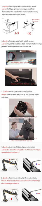 NB F80 + FP-2 full motion 360 rotate pivot 2-9kg gas spring arm 10"-17" laptop tray desktop stand clamp 10-90mm grommet hole