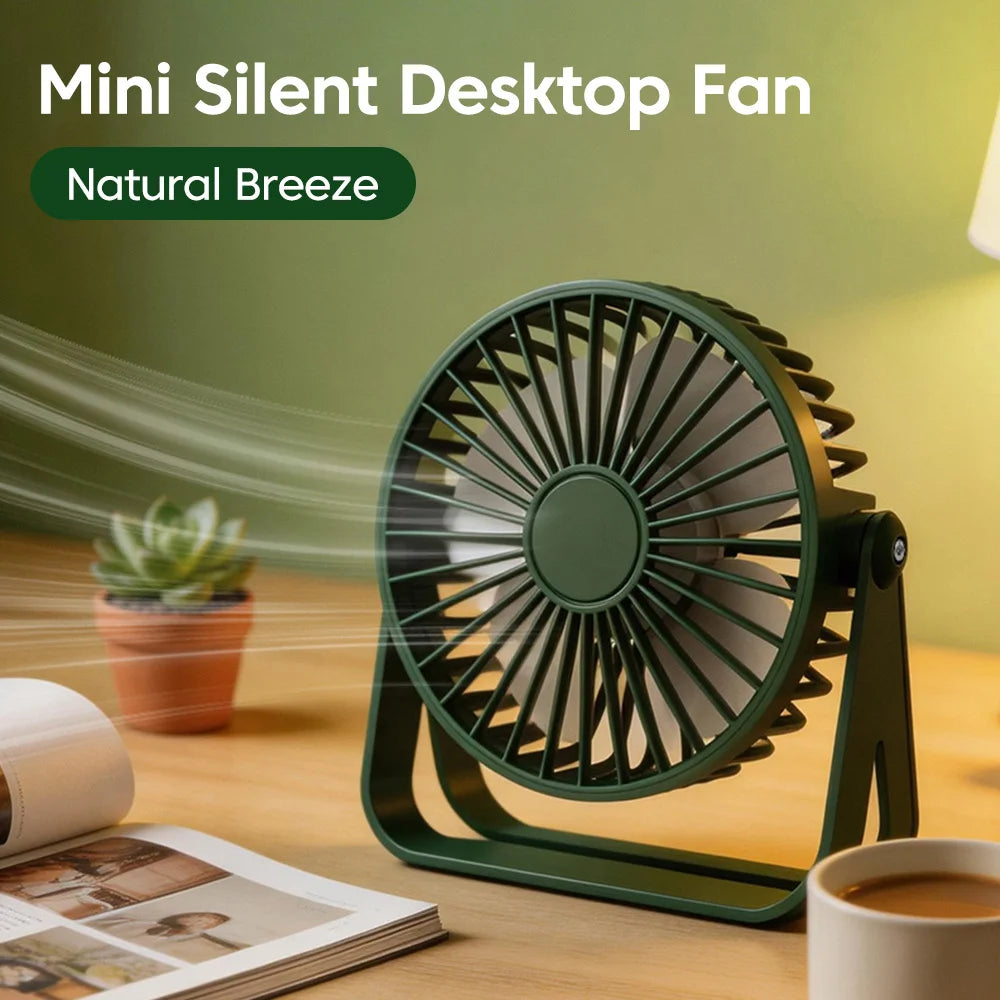 Desk Fan Portable Mini USB Rechargeable Fan Ultra Quiet Suitable For Home Desk Office Student Dormitory Computer Summer Main image
