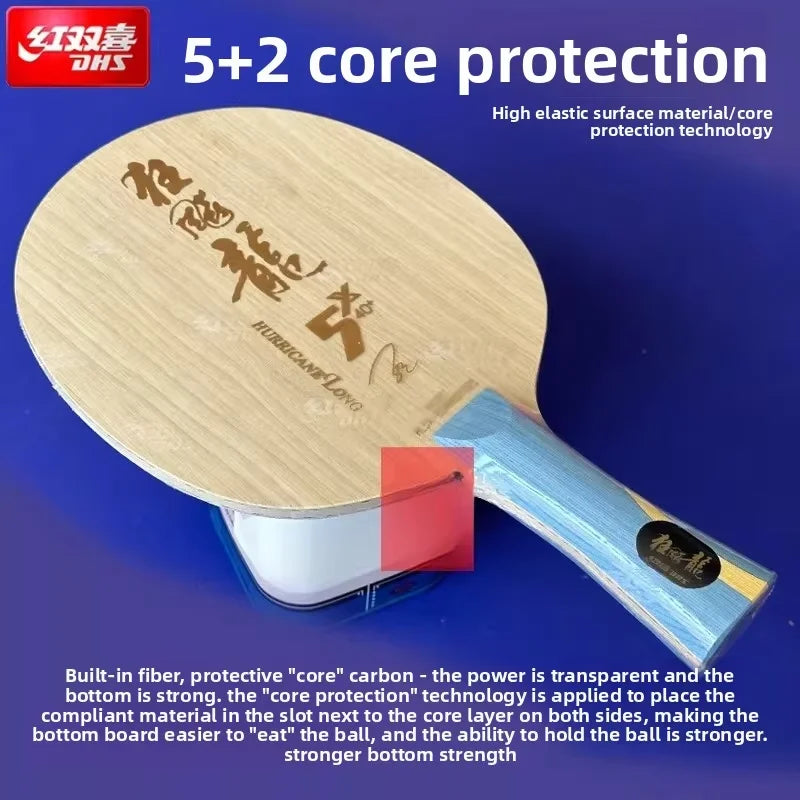 DHS Hurricane Long 5X Ma Long pro Table Tennis Blade with Inner Carbon Handle Offense Loop Ping Pong Blade Combo for Sports
