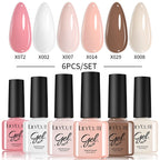 LILYCUTE 6PCS Gel Nail Polish Set Summer Neon Nail Gel Kits For DIY Nail Vernis Semi Permanent UV Lamp Gellak Nail Varnish Set