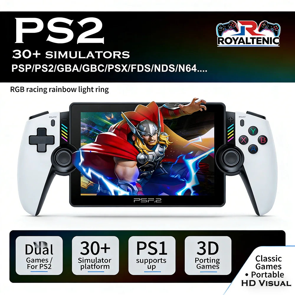 M28 Portable Retro Video Game Console 7.1" HD LCD 128GB 4000mAh 3D Game Support PS2 30+ Simulators Dual Joystick Main image