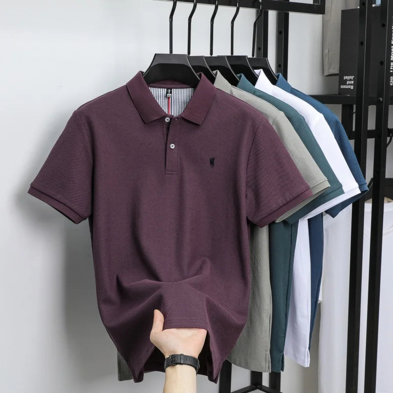 100% pure cotton short sleeved polo shirt high-end luxury brand fashion Paul Pony embroidery golf men's business casual T-shirt