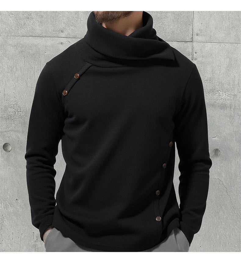 2026 New Men's White Turtleneck Sweater, British-style Black Pullover, Asian Sizes M-4XL. Gray Sweaters