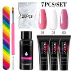 Poly Nail Gel Full Set With 6W LED Lamp Nail Set For Beginner Nail Tips Art 3D Design Decoration Extension Manicure Tools Kit