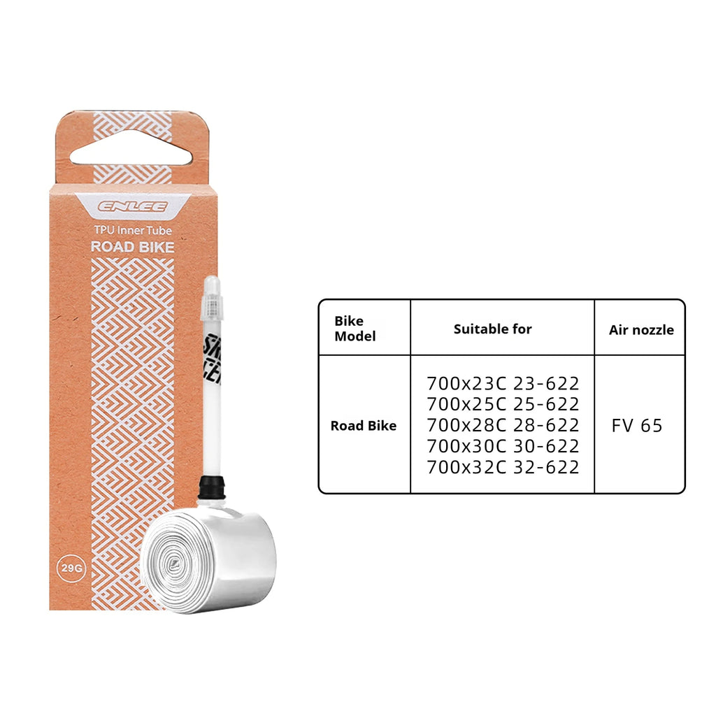 ENLEE Bike Tire Inner Tube TPU F/V Road Mountain Bike TPU Inner Tube Presta Valve 45mm 65mm 85mm Bicycle Inner Tire Bike Parts