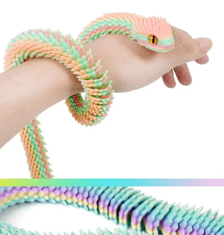 3D Printing Action Figure Snake Egg Toys Creative Stress Relief Anime Figures Moveable Rotation Desktop Ornaments Gift