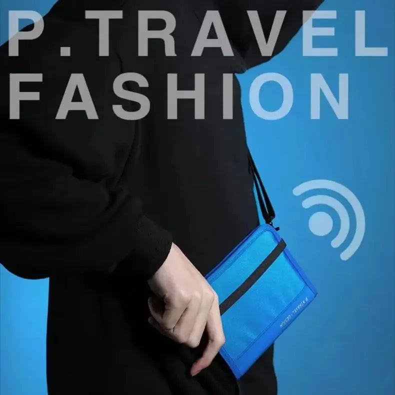 RFID Travel Wallet Passport Holder Credit Card Organizer Zipper Pouch Document Organizer Anti Theft Travel Accessories