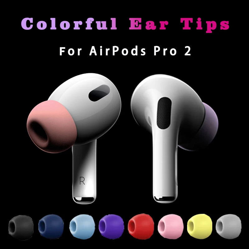 For Apple AirPods Pro 2 Replacement Ear Tips Earphone Covers Earpads Colorful Earbuds Silicone In Ear Eartip Cushion Accessories Main image