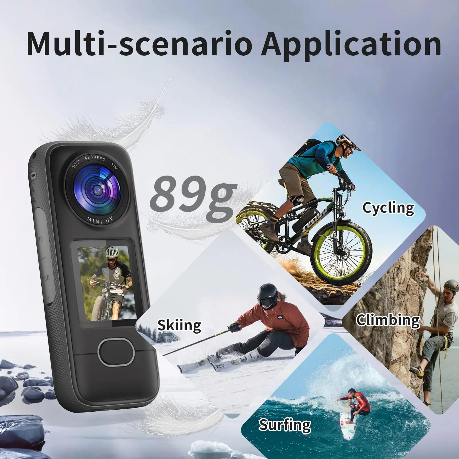 4K Action Camera WiFi IPX6 Waterproof 3.5H Battery Fast Charge Ultra HD Photo 1.4" Touch Screen Vlog  Helmet Cam 12 Accessories.