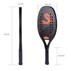 Full Carbon 3K Fiber Beach Tennis Racket Rough Surface Professional Racquet for Men and Women with Protective Bag Cover