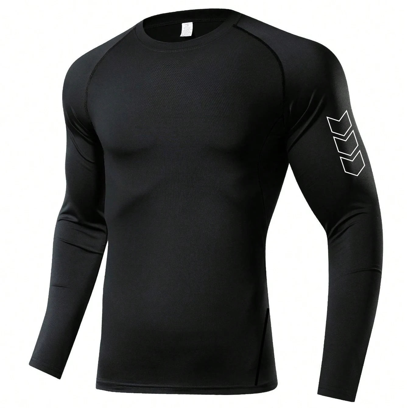 Men's Compression Long Sleeve Shirt Black Fitness T-shirt Male Running  Quick Drying Gym Top Sun Protection Sports Base Layer Main image