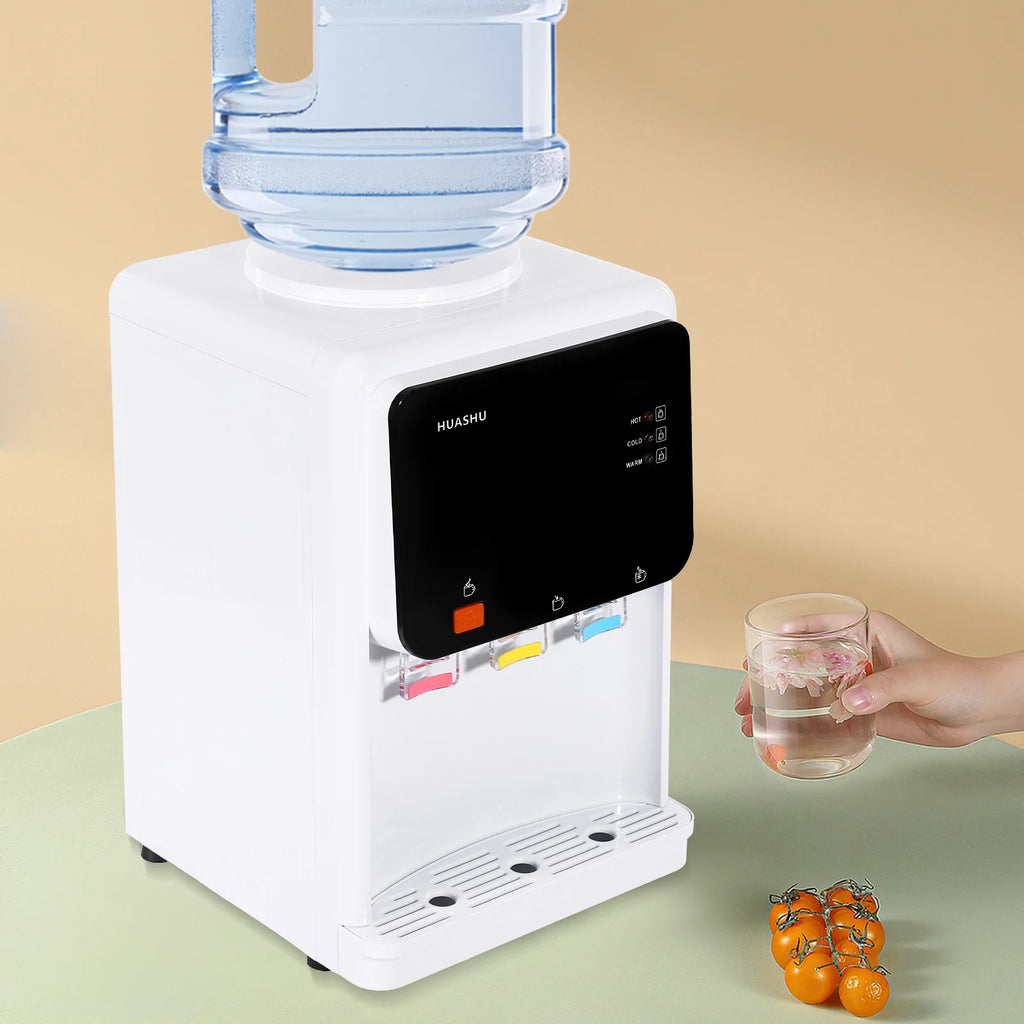 Modern White Electric Water Dispenser, 31* 30*48cm Water-cooled Dispenser, 500W Desktop Electric Cold And Hot Water Dispenser