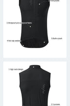 YKYWBIKE Men Cycling Gelit Thermal Fleece Bicycle Windbreaker Sleeveless Bike Vest Windproof Waterproof Cycling