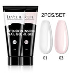 LILYCUTE 15ml Extension Gel Nail Polish Set Quick Nail Prolong With Extend Mold Nail Tips Acrylic Solution Manicure Tools Kit